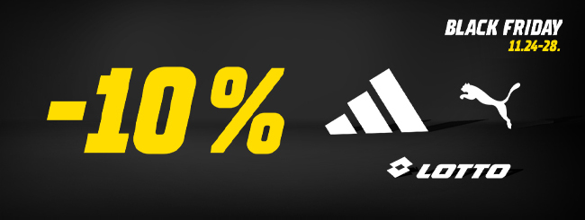 Black Friday! -10% minden adidas, Puma és Lotto termékre