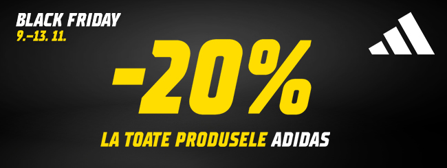 Black Friday! -20% discount la toate produsele adidas