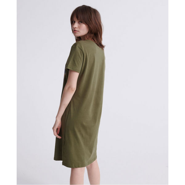Superdry DESERT GRAPHIC T-SHIRT DRESS Kleid, Khaki, Größe 8