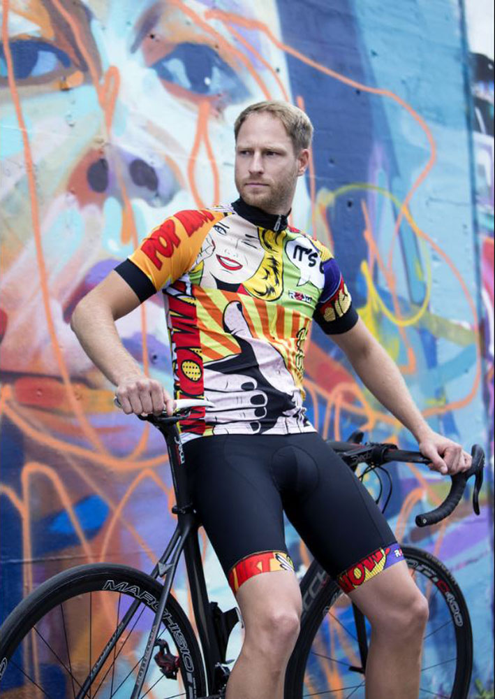 Pantaloni scurți ciclism bărbați cu bretele