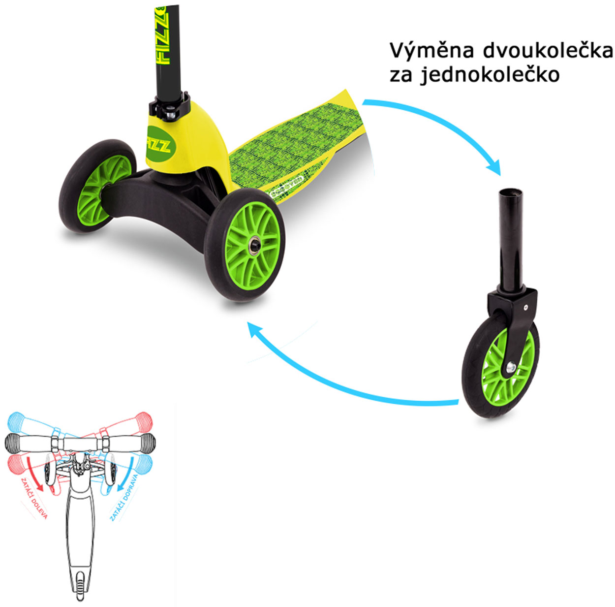 Three-wheeled kick scooter