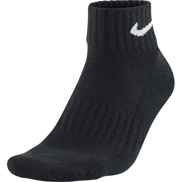 Nike 3PPK VALUE COTTON QUARTER 3PPK VALUE COTTON QUARTER - Спортни чорапи, черно, Veľkosť XL