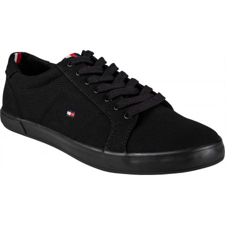 Tommy Hilfiger Iconic Long Lace Sneaker Mens Black Black Textile Casual Trainers 