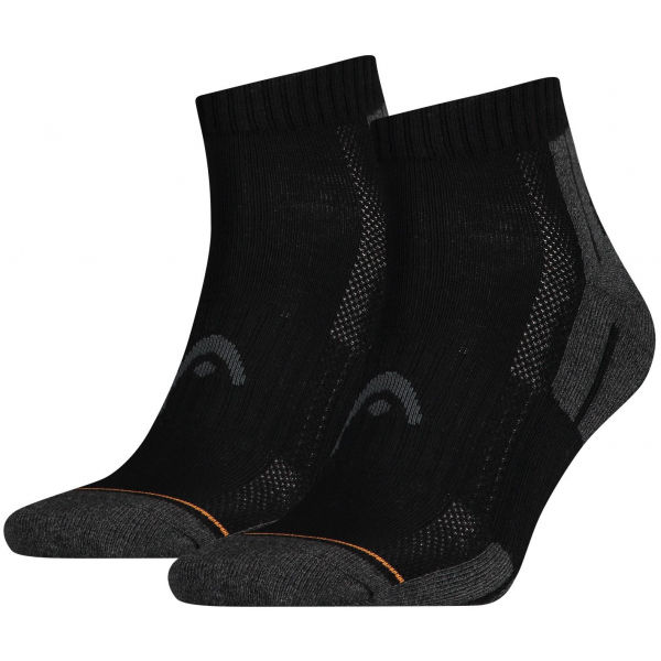 E-shop Head PERFORMANCE QUARTER 2PACK černá - 38 - Sportovní ponožky