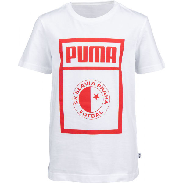 Puma SLAVIA PRAGUE GRAPHIC TEE JR Юношеска  тениска, бяло, размер