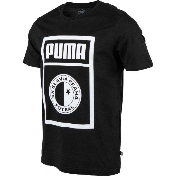 Puma SLAVIA PRAGUE GRAPHIC TEE Herrenshirt, Schwarz, Größe M