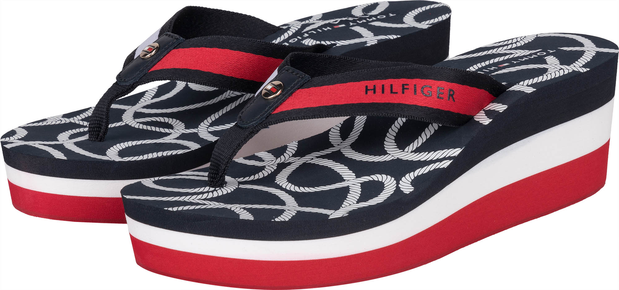 Bout Ouvert Femme Tommy Hilfiger Nautical High Wedge Beach Sandal