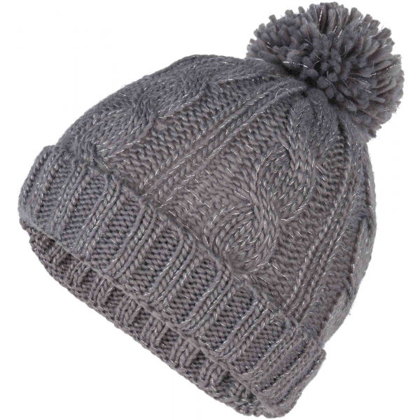 Lewro CHIA Плетена шапка за момичета, сиво, veľkosť 8-11