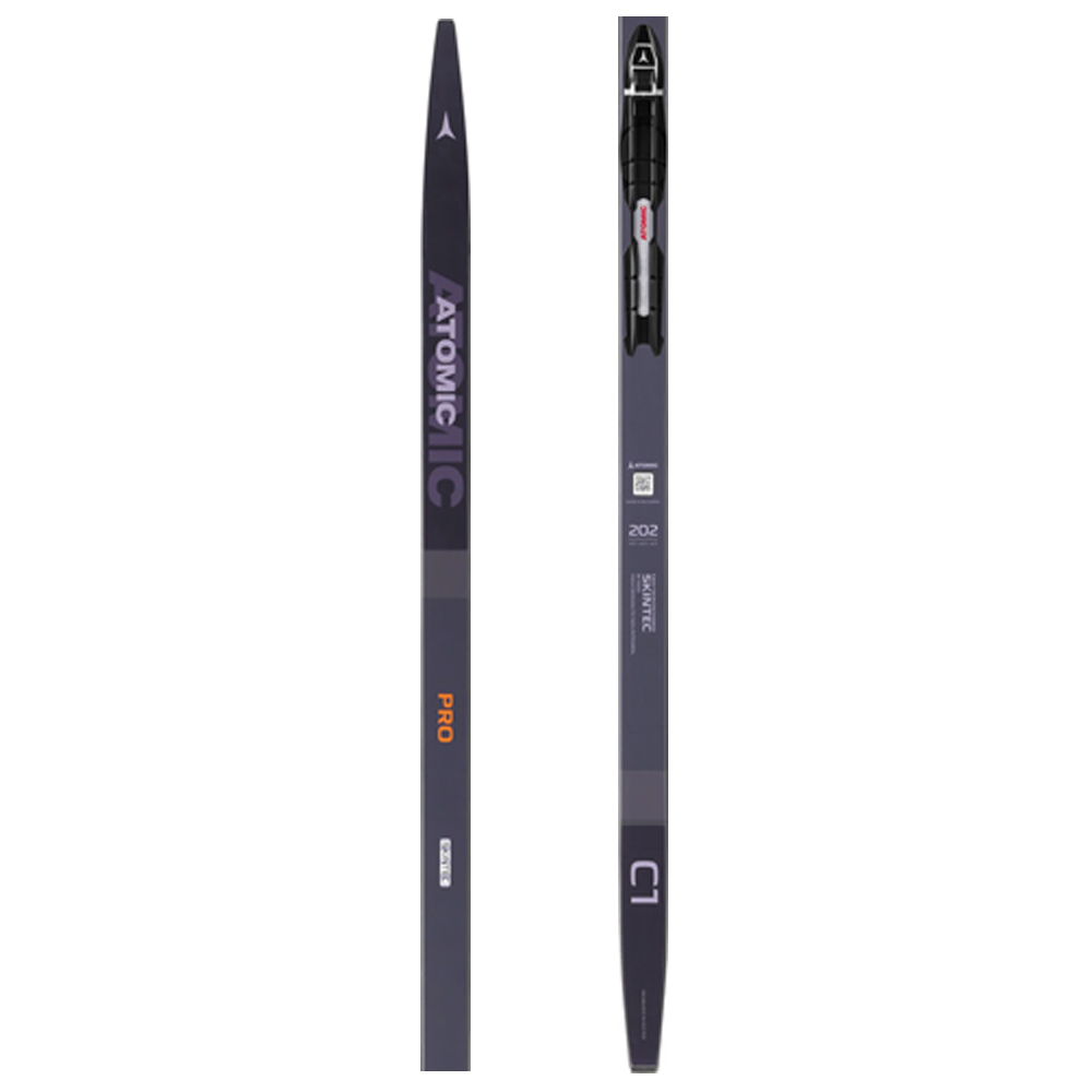 Classic style nordic skis with uphill travel support.