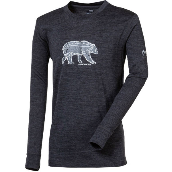 Progress Magaro Grizzly Kids’ Merino T-Shirt, Black, Size 116