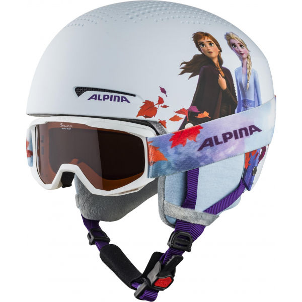 Alpina Sports ZUPO DISNEY SET Gyerek sísisak és szemüveg, fehér, méret (48 - 52)
