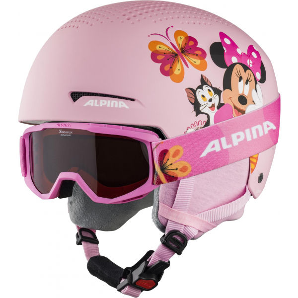 Alpina Sports ZUPO DISNEY SET Gyerek sísisak és szemüveg, rózsaszín, méret (51 - 55)