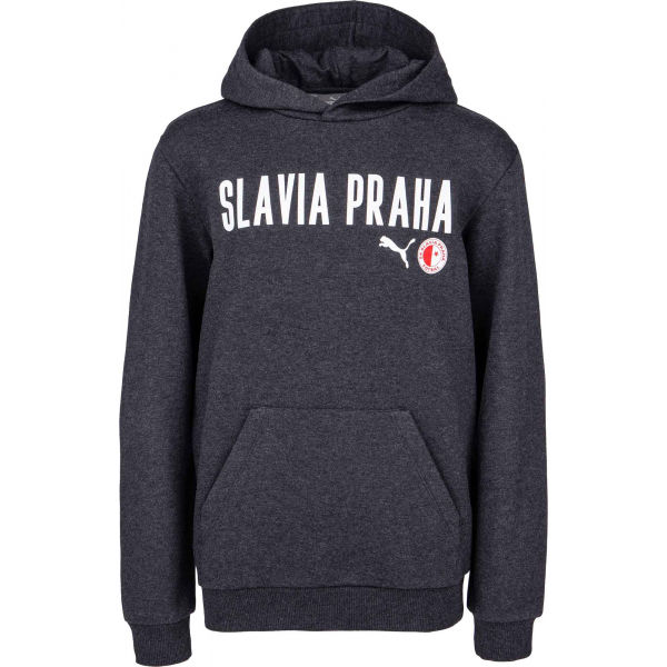 Puma Slavia Prague Graphic Hoody Jr DGRY Fiú pulóver, sötétszürke, méret 128