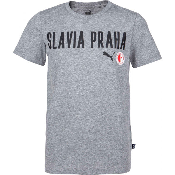 Puma Slavia Prague Graphic Tee Jr GRY Тениска за момчета, сиво, размер