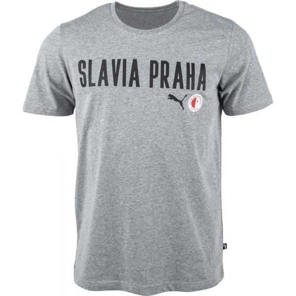 Puma Slavia Prague Graphic Tee DBLU Férfi póló, szürke, méret L