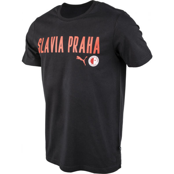 Puma Slavia Prague Graphic Tee DBLU Herrenshirt, Schwarz, Größe L
