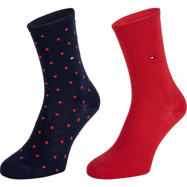 Tommy Hilfiger WOMEN SOCK DOT 2P Дамски чорапи, червено, размер