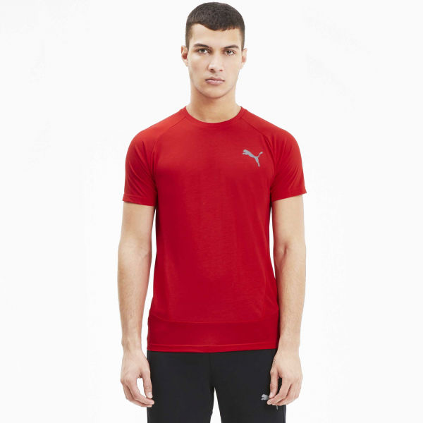 Puma EVOSTRIPE  TEE Мъжка спортна тениска, червено, Veľkosť XL