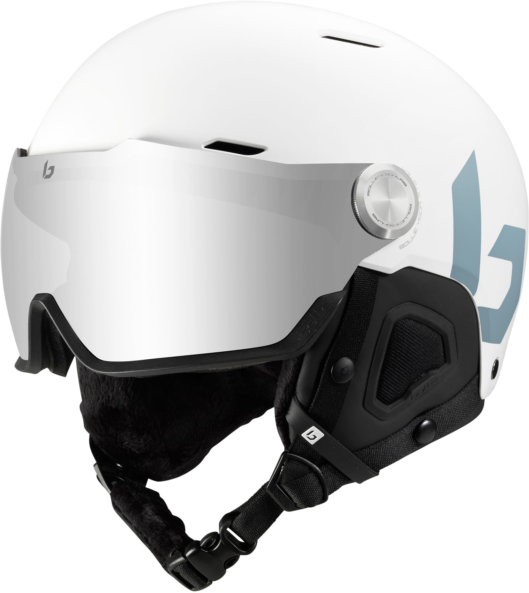 Ski helmet with visor