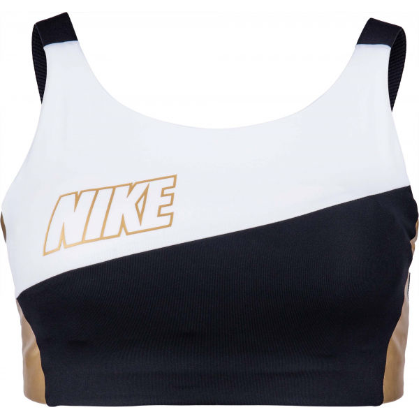 Nike SWOOSH MTLC LOGO BRA PAD Дамско спортно бюстие, черно, размер