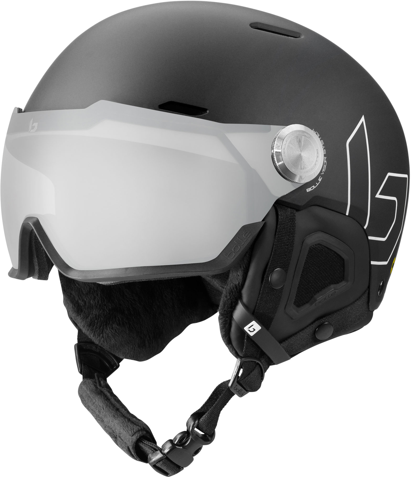 Downhill helmet with a self-tinting visor