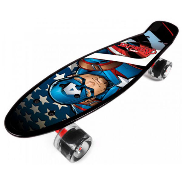 Disney KAPITÁN AMERIKA Skateboard, čierna, veľkosť