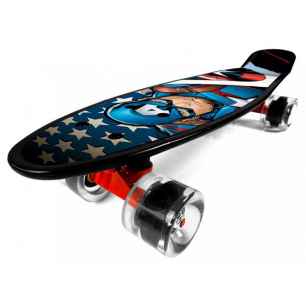 Disney CAPTAIN AMERICA Skateboard, Schwarz, Größe Os