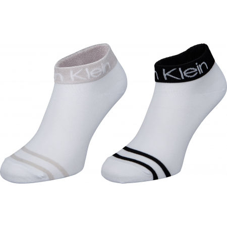 Calvin Klein WOMEN SHORT SOCK 2P LEGWEAR LOGO ZOEY - Dámske ponožky