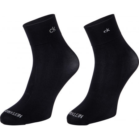 Calvin Klein WOMEN SHORT CREW 2P CRYSTAL LOGO TROUSER MELISS - Dámske ponožky