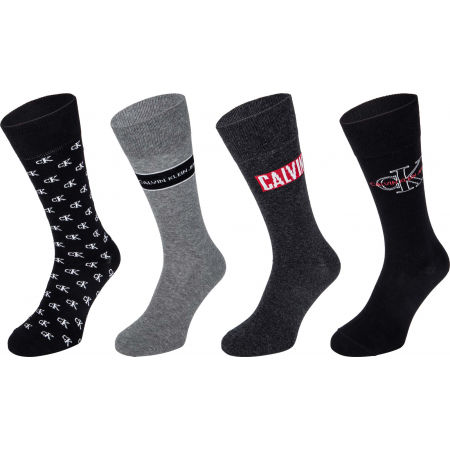Calvin Klein MEN CREW 4P JEANS LOGO GIFTBOX WADE - Men’s socks