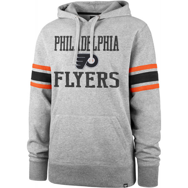 47 NHL PHILADELPHIA FLYERS DOUBLE BLOCK SLEEVE STRIPE HOOD Sweatshirt, Grau, Größe M