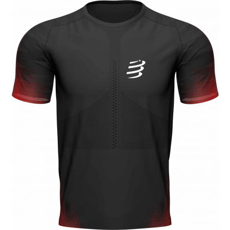 Compressport Mens Racing SS T Shirt Tee Top Black Sports Running Breathable 