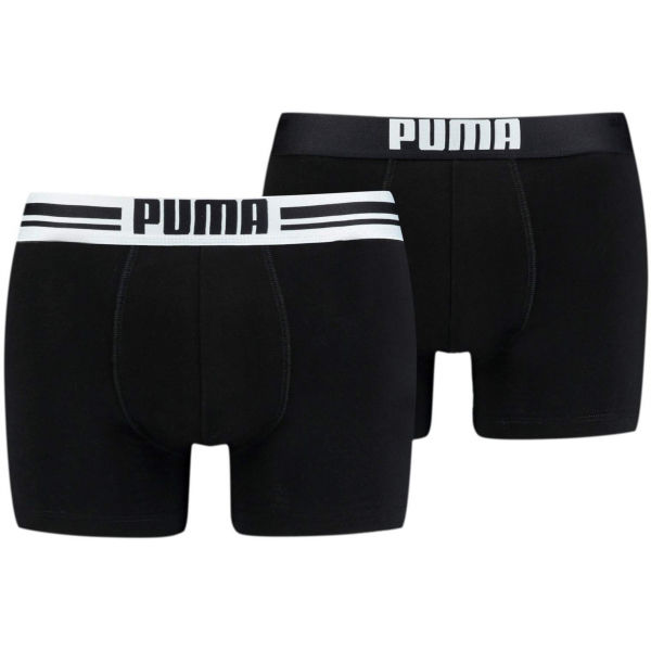 Puma PLACED LOGO BOXER 2P Мъжки боксерки, черно, Veľkosť S
