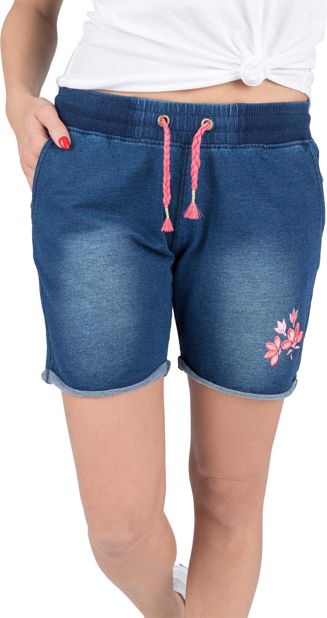 Дамски къси панталони в дънков стил