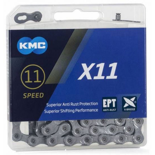 KMC X11 EPT Kerékpár lánc, ezüst, méret os