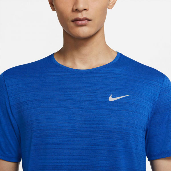 Nike DRI-FIT MILER Herren Laufshirt, Blau, Größe XL