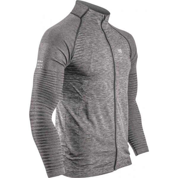 Compressport SEAMLESS ZIP SWEATSHIRT Sweatshirt, Grau, Größe M