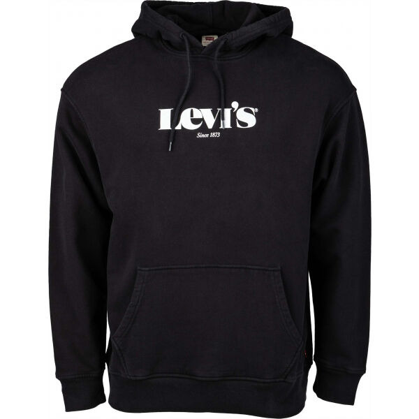 Levi's T2 RELAXED GRAPHIC PO MV LOGO Férfi pulóver, fekete, méret XL