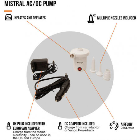 Univerzální pumpa - Vango MISTRAL AC/DC PUMP - 4