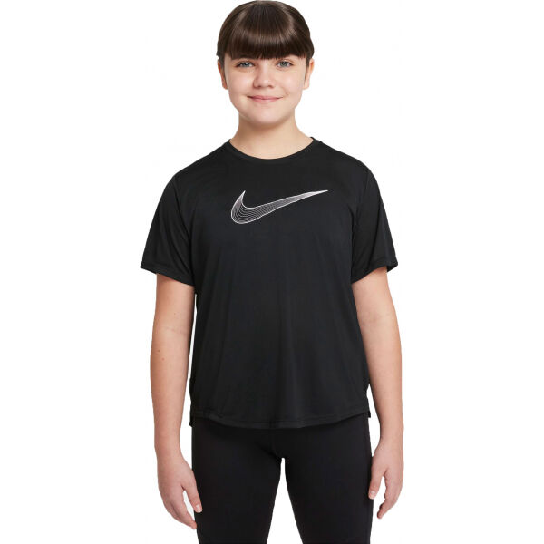 Nike DF ONE SS TOP GX G Dievčenské tričko, čierna, veľkosť