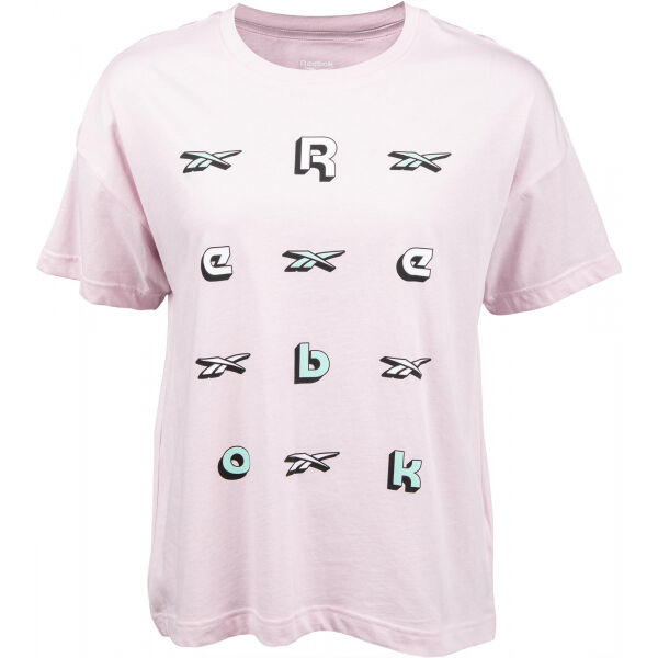 Reebok TRAINING ESSENTIALS GRAPHIC TEE-LOGO Дамска тениска, розово, размер