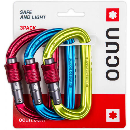 OCÚN FALCON SCREW 3-Pack MIX - Safety Carabiner