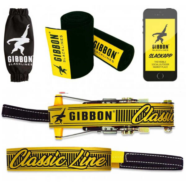 GIBBON CLASSICLINE Лента за SLACKLINE, жълто, Veľkosť Os