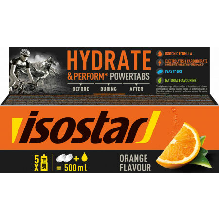 Isostar TABLETY BOX POWERTABS 120 G POMARANČ - Rozpustný izotonický nápoj v tabletách