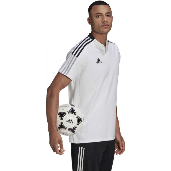Adidas TIRO21 POLO Мъжка футболна тениска, бяло, Veľkosť L