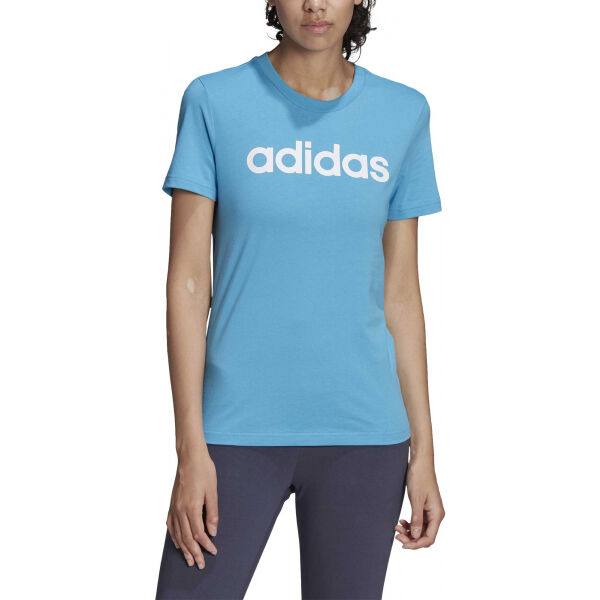 Adidas LIN T Damenshirt, Blau, Größe XS