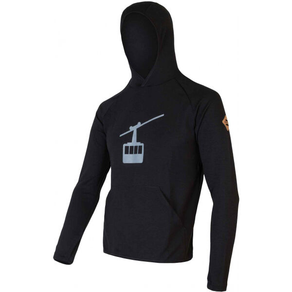 Sensor MERINO UPPER Férfi pulóver, fekete, méret XL