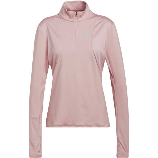 adidas OTR 1/2 ZIP Női póló futásra, rózsaszín, méret M