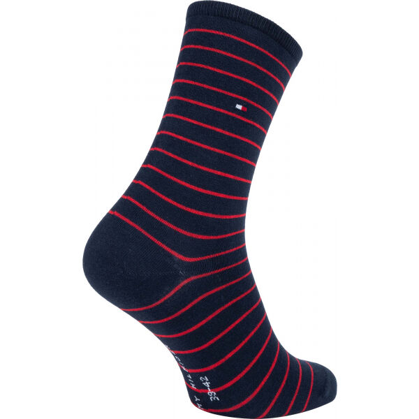 Tommy Hilfiger WOMEN SOCK 2P SMALL STRIPE Дамски чорапи, червено, Veľkosť 35-38
