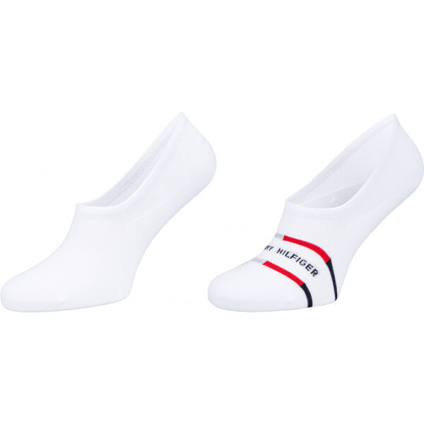 Tommy Hilfiger MEN FOOTIE 2P BRETON STRIPE Мъжки чорапи, бяло, veľkosť 43-46